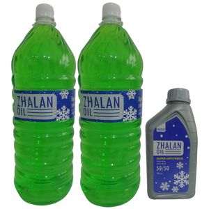 آب رادیاتور خودرو ژالان اویل مدل rc ro11 3l بسته 2 عددی به همراه ضدیخ خودرو