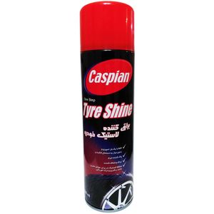 اسپری براق کننده لاستیک خودرو کاسپین مدل tyre shine حجم 500 میلی لیتر