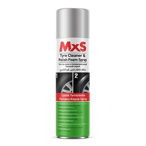 اسپری تمیز کننده و پولیش لاستیک خودرو ام ایکس اس مدل tyre cleaning polish foam mxs حجم 500 میلی لیتر