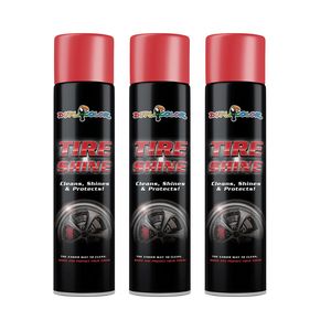 اسپری واکس لاستیک خودرو دوپلی کالر مدل shine حجم 300 میلی لیتر مجموعه 3 عددی