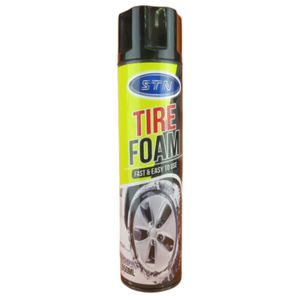 اسپری واکس و فوم لاستیک خودرو اس تی ان مدل stn tire cleaner حجم 650 میلی لیتر