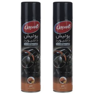 اسپری پولیش داشبورد خودرو کاسپین مدل هلو حجم 300 میلی‌ لیتر بسته دو عددی