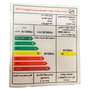 برچسب مصرف انرژی شیشه جلو خودرو وارون مدل p 692 مناسب برای سمند