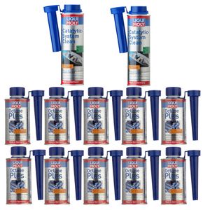 تمیزکننده کاتالیزور و اکتان پلاس لیکومولی مدل fuel plus حجم 150 میلی لیتر مجموعه 12 عددی