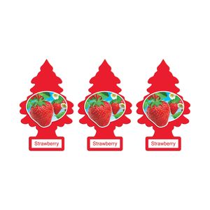 خوشبوکننده خودرو لیتل تریس مدل trees رایحه strawberry بسته 3 عددی