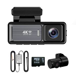 دوربین ثبت وقایع خودرو اتوویژن مدل m6 4k wifi به همراه دوربین عقب و رم 64 گیگ بایت و کیت برق مستقیم