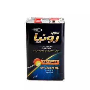 روغن موتور ایرانول مدل سوپر رونیا 0w 20 حجم 4 لیتر