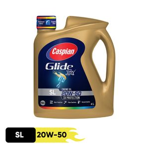 روغن موتور خودرو بنزینی کاسپین مدل sl 20w 50 super motor oil حجم 4 لیتر