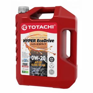 روغن موتور خودرو بنزینی، توربوشارژ، هیبریدی، تنفس طبیعی توتاچی مدل hyper eco drive 0w 20  sp 0w 20 حجم 4 لیتر
