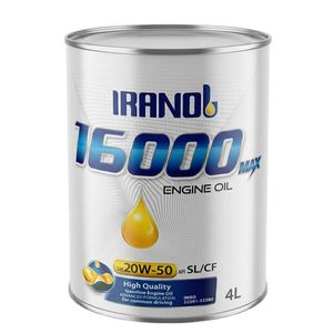 روغن موتور خودرو بنزینی، دیزلی ایرانول مدل ۱۶۰۰۰ sl_cf 4 20w 50 حجم 4 لیتر