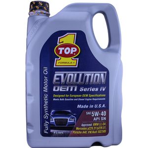 روغن موتور خودرو تاپ وان مدل evolution 5w 40 حجم 4 لیتر