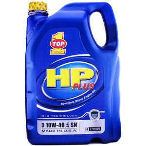 روغن موتور خودرو تاپ وان مدل hp plus 10w 40 حجم 4 لیتر
