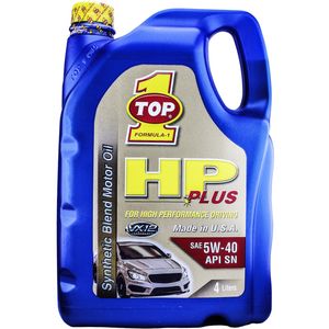 روغن موتور خودرو تاپ وان مدل hp plus 5w 40 حجم 4 لیتر