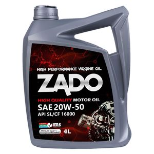 روغن موتور خودرو زادو مدل sae 20w50 sl حجم 4 لیتر