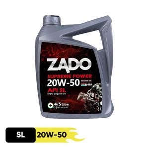 روغن موتور خودرو زادو مدل sae 20w50 sl حجم 4.5 لیتر