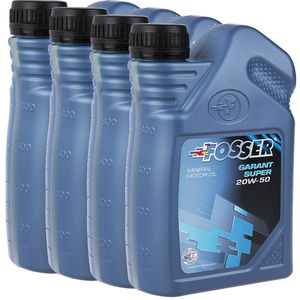 روغن موتور خودرو فوسر مدل garant super 20w 50 حجم 1 لیتر بسته 4 عددی