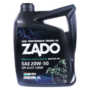 روغن موتور زادو مدل sae 20w50 sj_cf 12000 حجم 4 لیتر