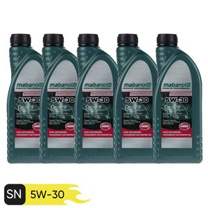 روغن موتور مبانول کد sn 5w 30 حجم 1 لیتر بسته 5 عددی