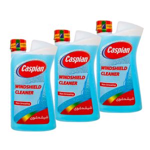شیشه ی شوی خودرو کاسپین مدل non smearing حجم 1 لیتر بسته 3 عددی
