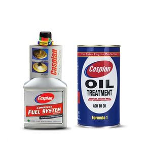 مجموعه ی مکمل روغن و پاک کننده ی انژکتور خودرو کاسپین مدل cleaner 12