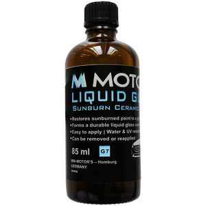 محلول سرامیک رفع آفتاب سوختگی خودرو ام موتورز مدل  liquid glass g7 حجم 85 میلی لیتر
