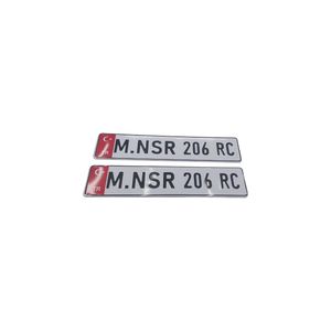 پلاک تزئینی خودرو مدل js طرح nsr مجموعه دو عددی