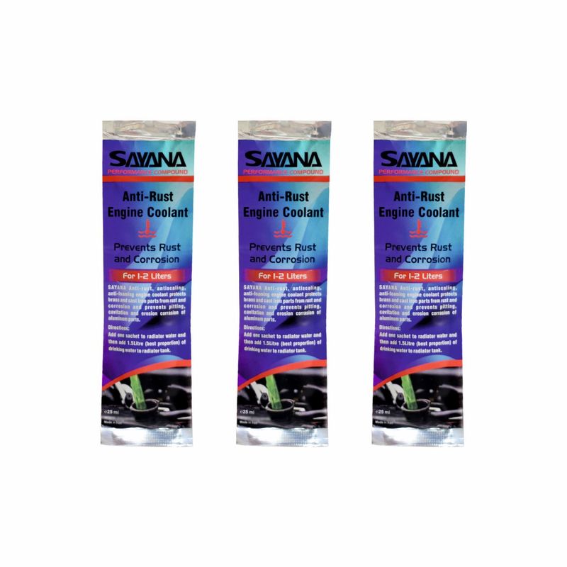 آب رادیاتور سایانا مدل engine coolant حجم 25 میلی لیتر بسته 3 عددی