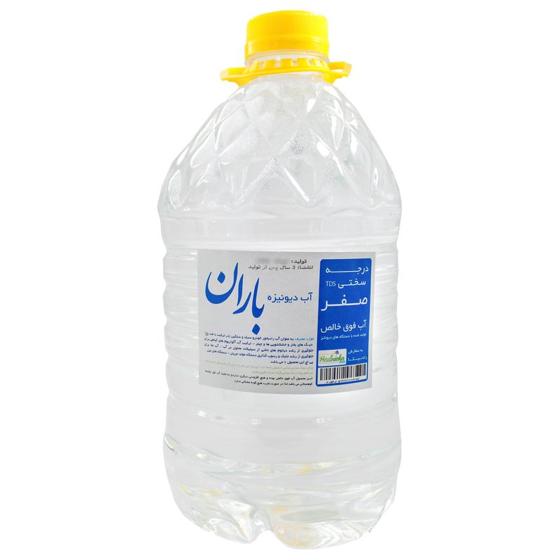 آب مقطر باران مدل دیونیزه کد md4 حجم 4000 میلی لیتر