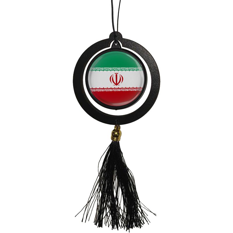 آویز تزئینی خودرو مدل دوطرفه طرح ایران کد 343