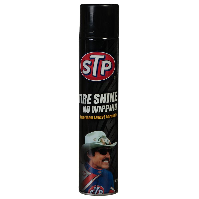 اسپری تمیز کننده لاستیک اس تی پی مدل tire shine حجم 650 میلی لیتر
