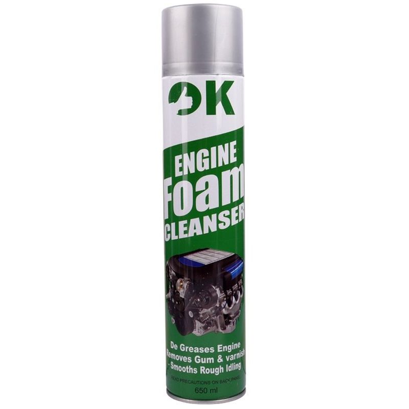 اسپری فوم تمیز کننده موتورخودرو اوکی مدل foam cleanser حجم 650 میلی لیتر