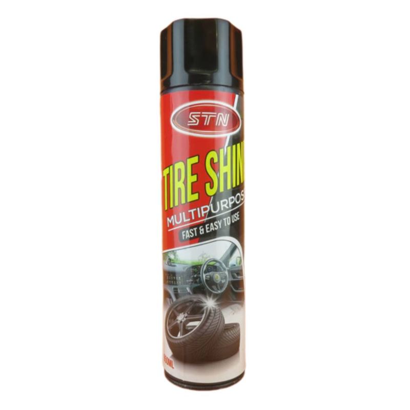 اسپری واکس لاستیک خودرو اس تی ان مدل shine حجم 650 میلی لیتر