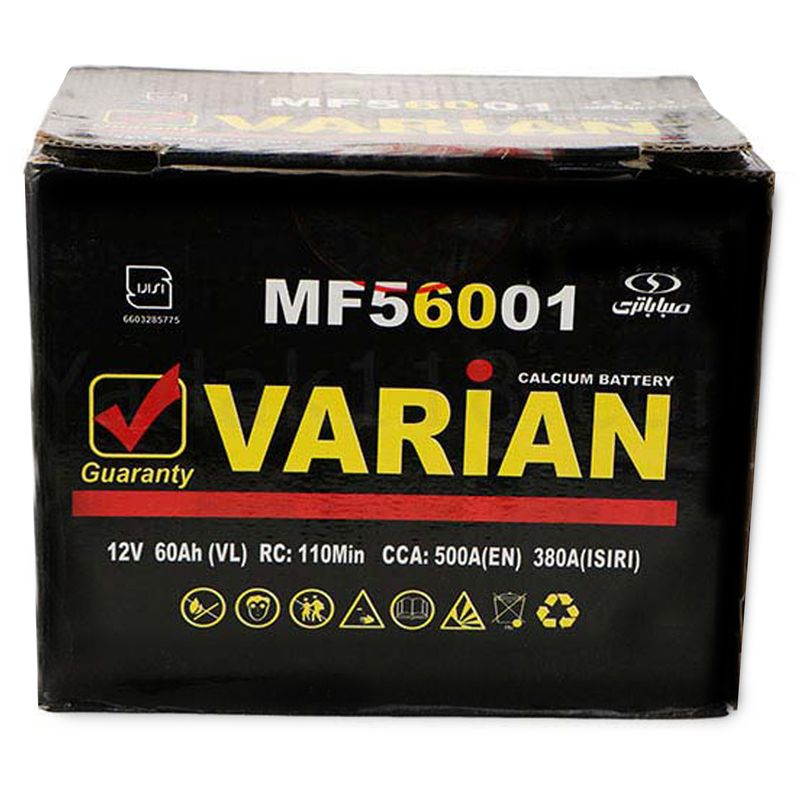 باتری اتمی خودرو مدل mf56001 واریان 60 آمپر