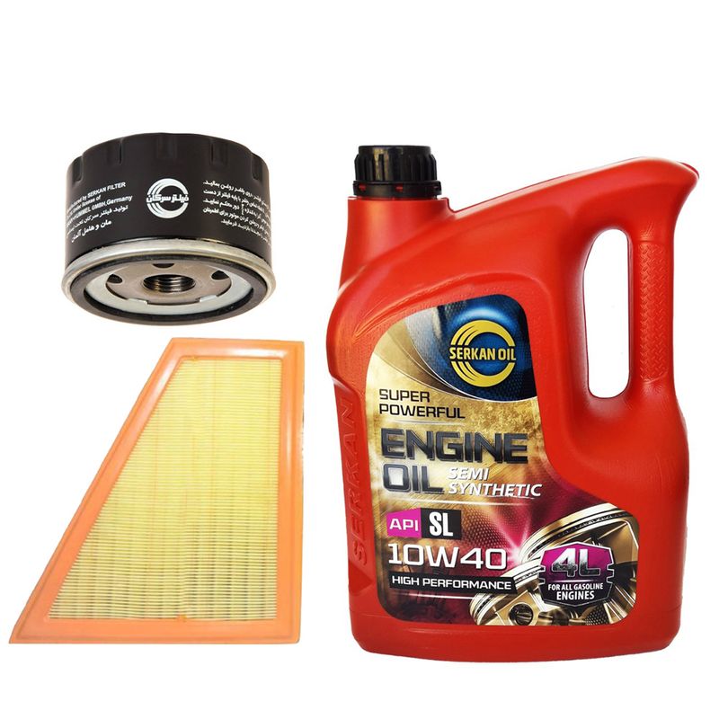 بسته تعویض روغن سرکان مدل sl10w40 01 مناسب برای l90
