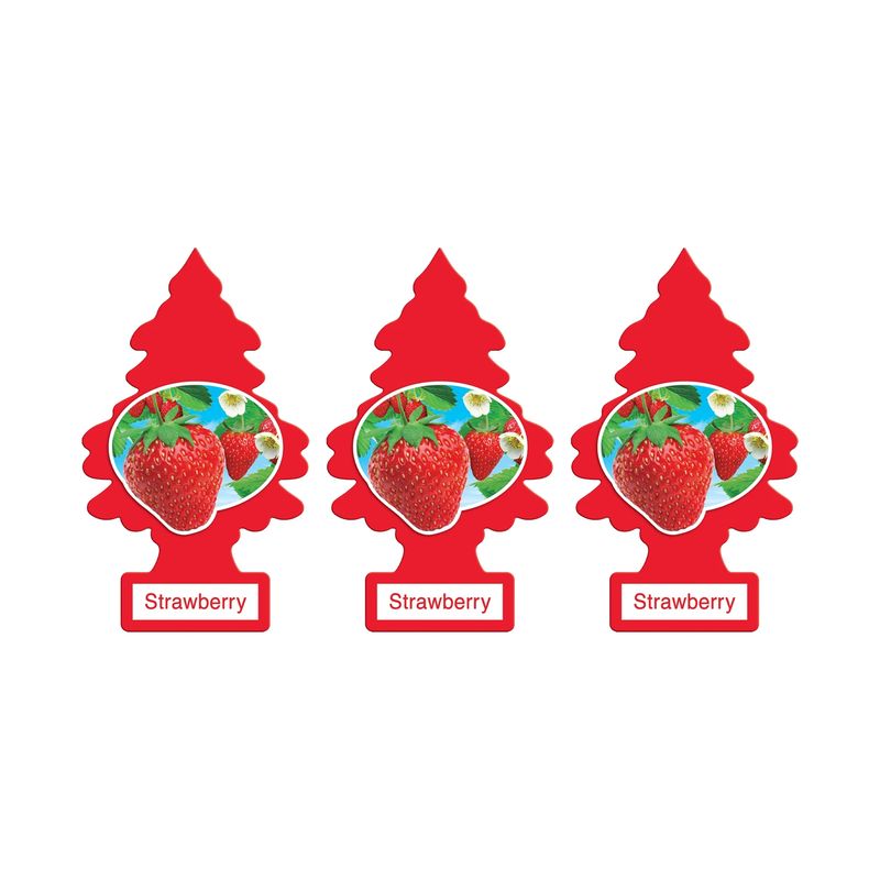 خوشبوکننده خودرو لیتل تریس مدل trees رایحه strawberry بسته 3 عددی