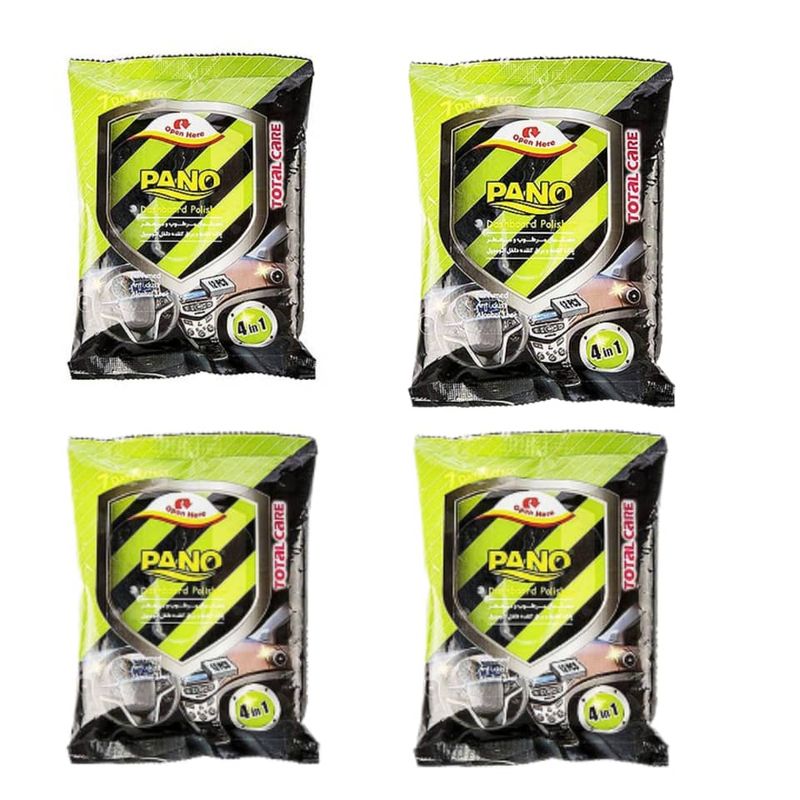 دستمال مرطوب پانو مدل dashboard polisher چهار بسته 12 عددی