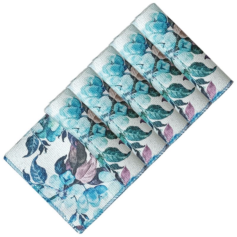 دستمال نظافت خودرو بی تی مدل رز آبی کد 25x254 بسته 5 عددی