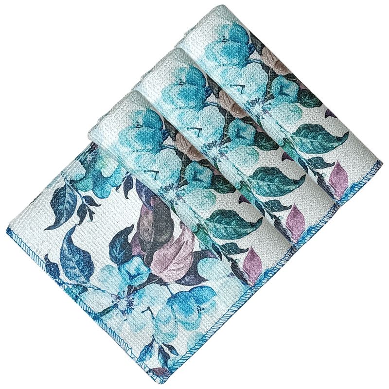 دستمال نظافت خودرو بی تی مدل رز آبی کد 30x304 بسته 3 عددی