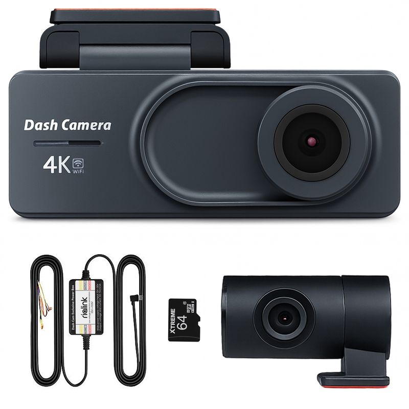 دوربین ثبت وقایع مدل 2 dash cam به همراه دوربین عقب و کیت برق مستقیم و رم 64