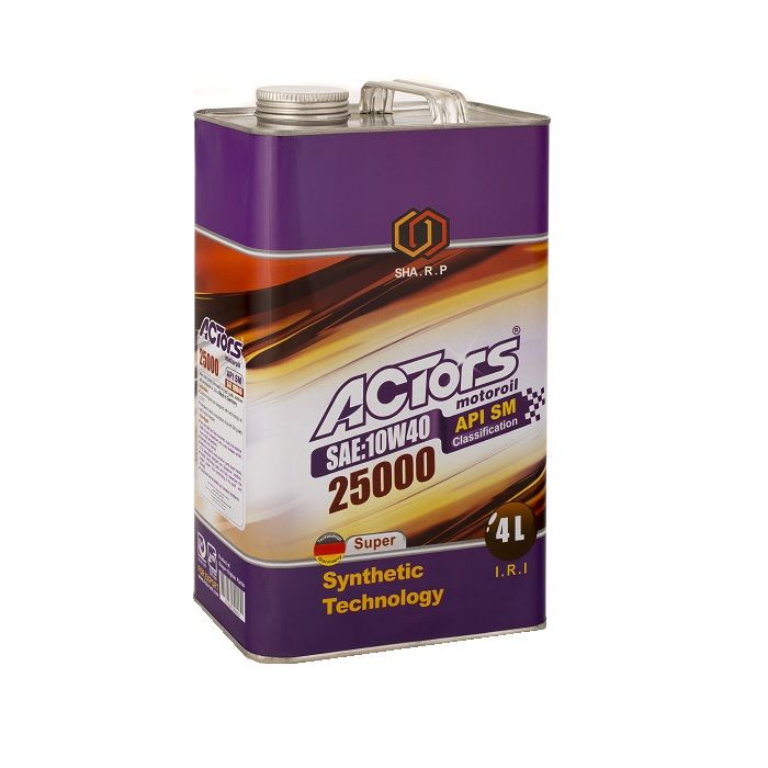 روغن موتور آکتورس مدل 25000  10w40  sm حجم 4 لیتر