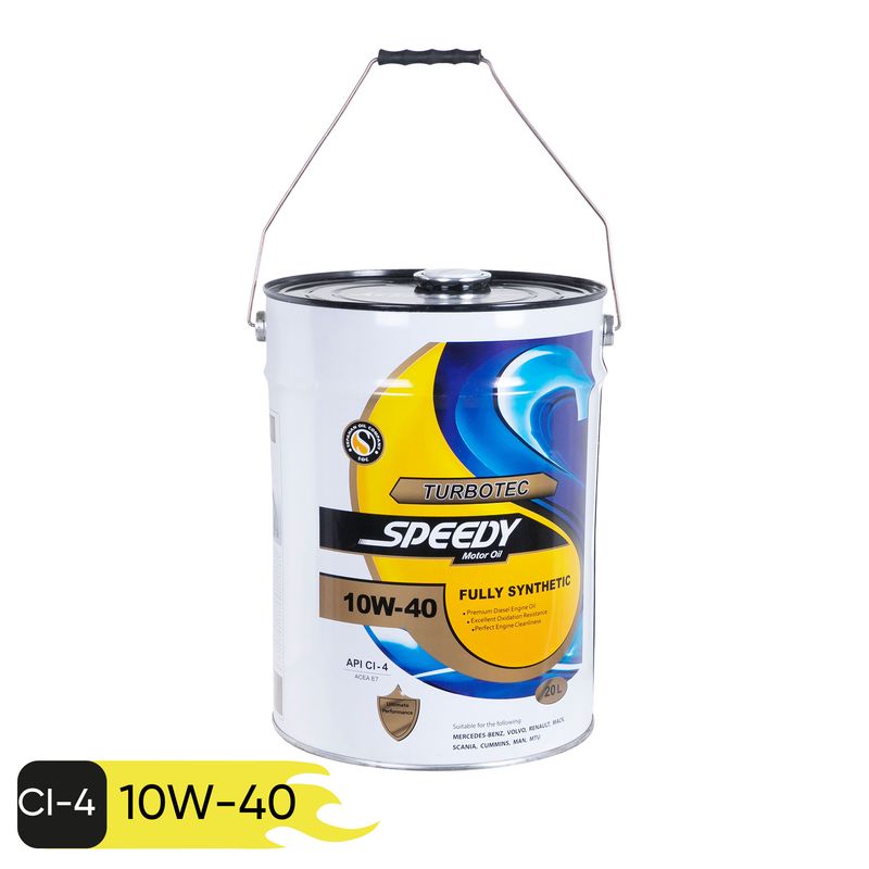 روغن موتور اسپیدی طرح توزیع عادلانه مدل turbo tec 10w 40 حجم 20 لیتر