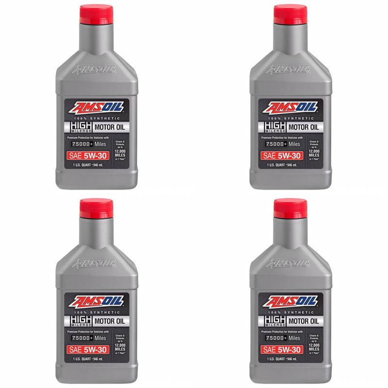 روغن موتور ای ام اس اویل مدل 5w30 high mileage حجم 946 میلی لیتر بسته 4 عددی