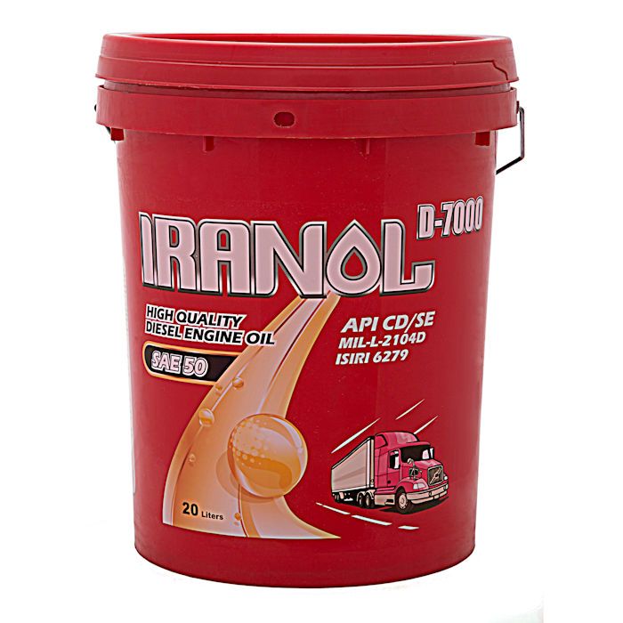 روغن موتور ایرانول طرح توزیع عادلانه مدل d 7000 sae50 حجم 20 لیتر