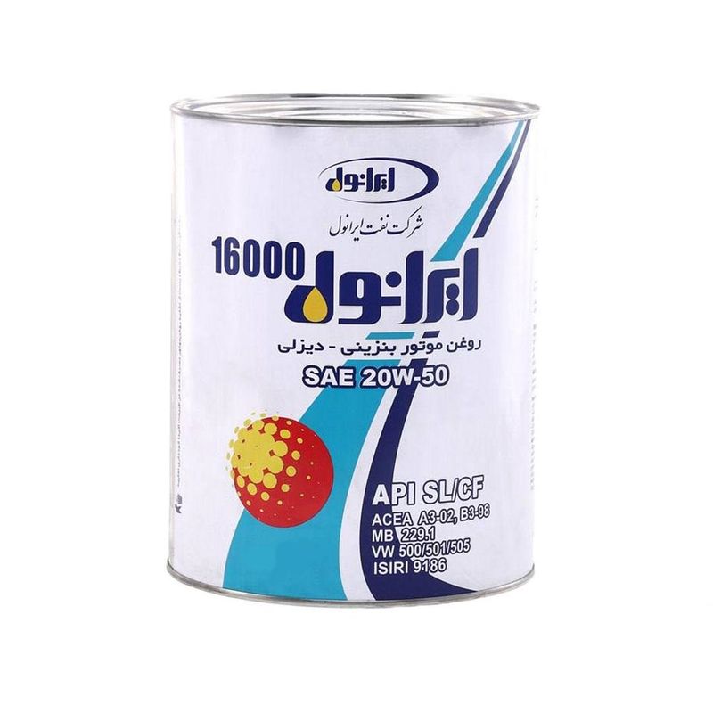 روغن موتور ایرانول مدل 16000 sl حجم 4 لیتر