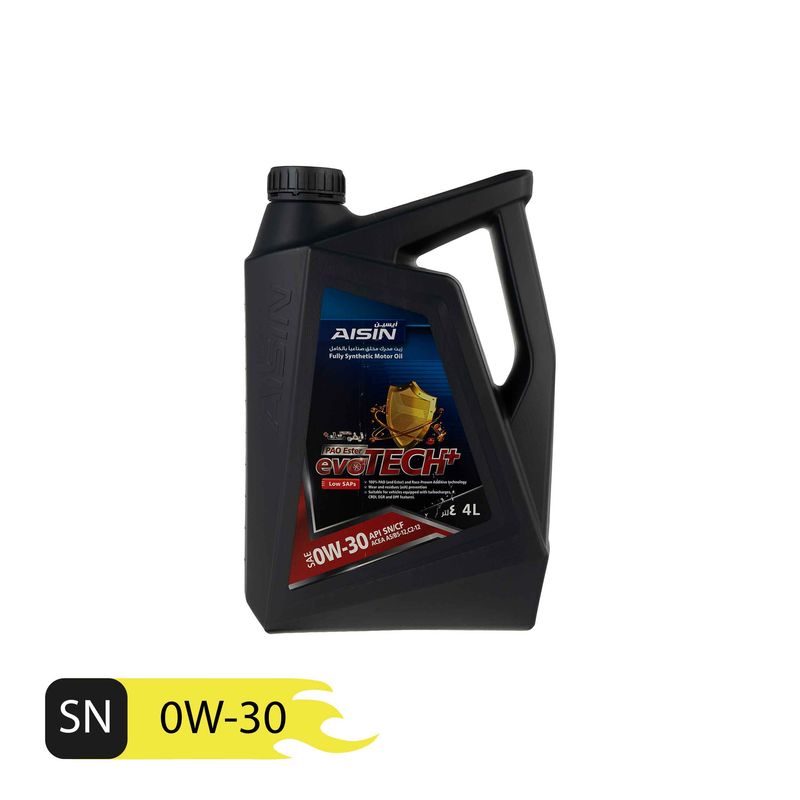 روغن موتور خودرو آیسین مدل 0w 30 sn plus حجم 4000 میلی لیتر
