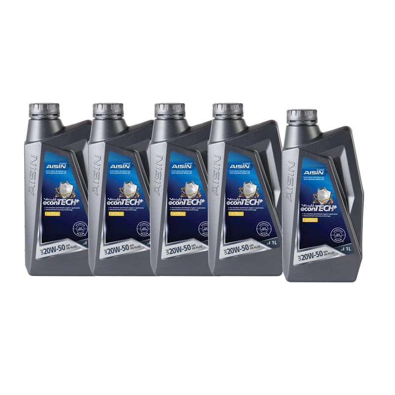 روغن موتور خودرو آیسین مدل 20w 50 sn plus حجم 1000 میلی لیتر بسته 5 عددی