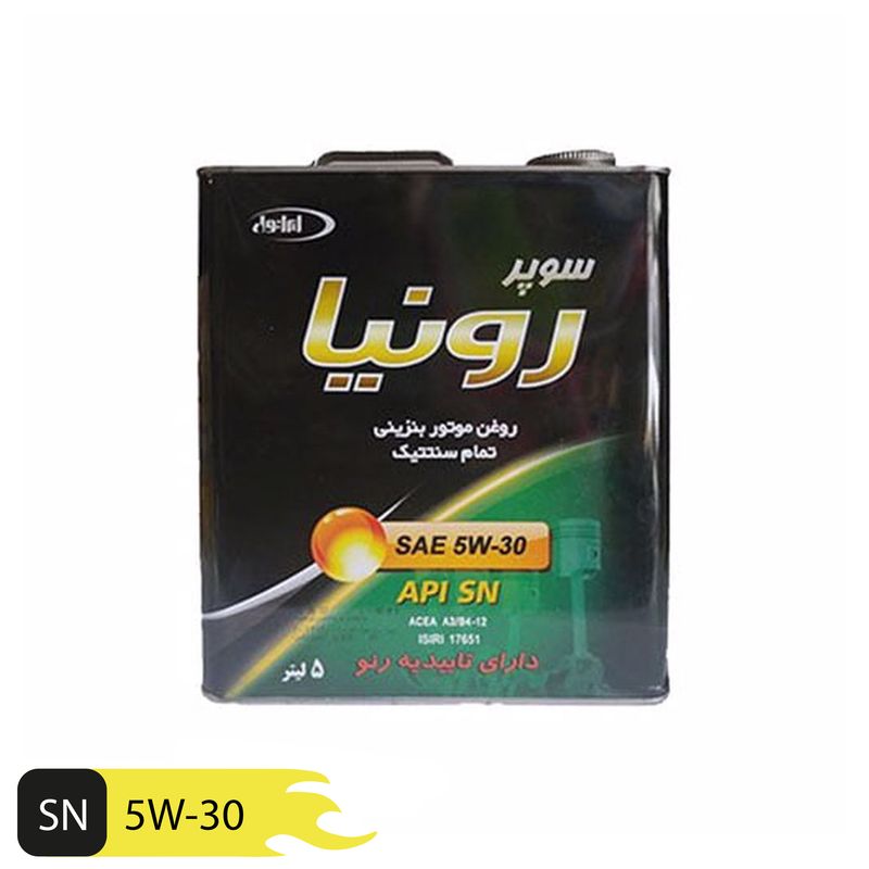 روغن موتور خودرو ایرانول مدل 30 5w حجم 5 لیتر