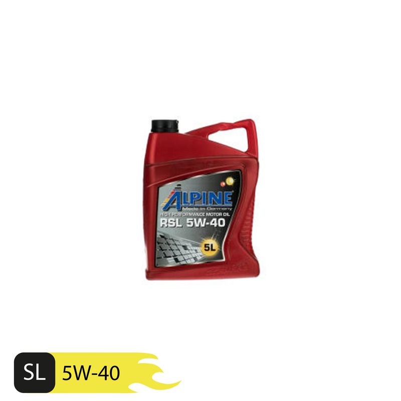 روغن موتور خودرو بنز و بی ام دبلیو آلپاین مدل rsl 5w 40 sn حجم 5 لیتر