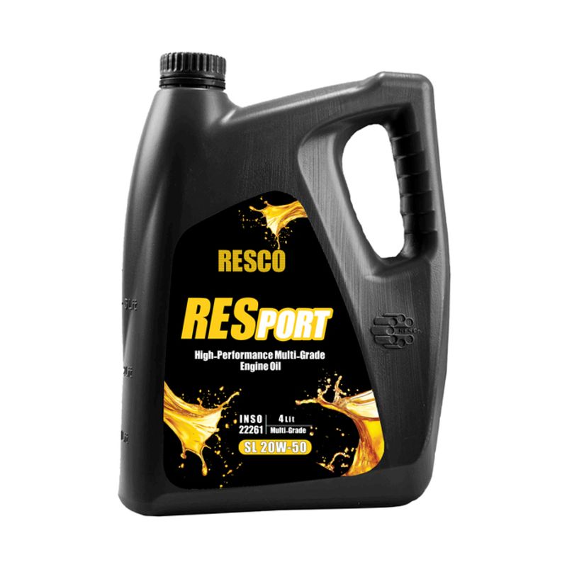 روغن موتور خودرو بنزینی تنفس طبیعی رسکو مدل resport 20w50 sl sl 20w 50 حجم 4 لیتر
