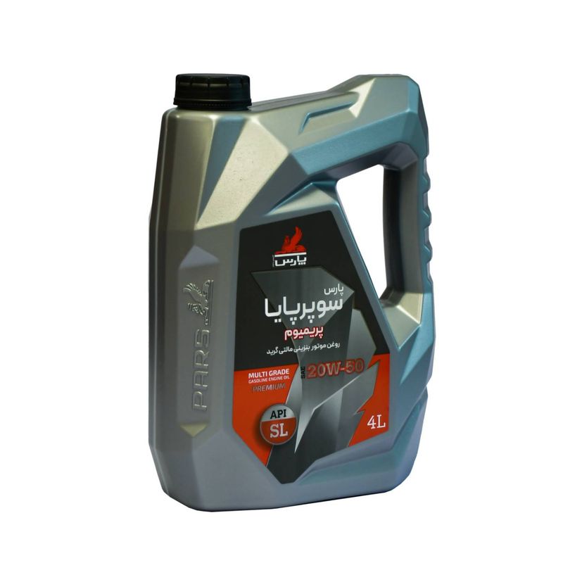 روغن موتور خودرو بنزینی نفت پارس مدل سوپرپایا پریمیوم sl 20w 50 حجم 4 لیتر